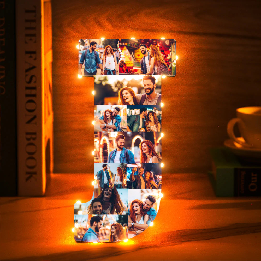 Custom Photo Letter Night Light Personalised  Initial Name Lamp  Room Wall Decor