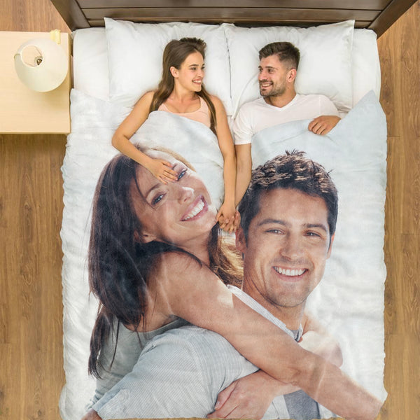 Couple Custom Photo Fleece Blanket