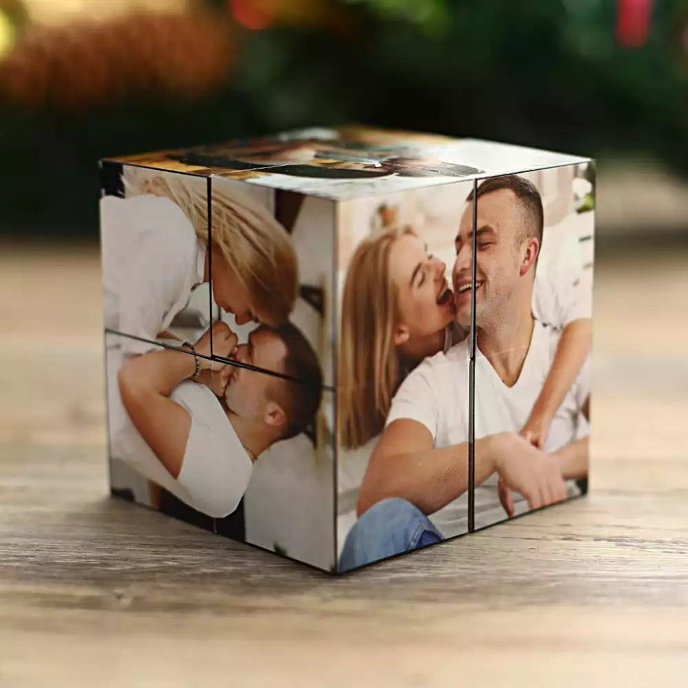 Gifts For Couple Custom Magic Folding Photo Rubic's Cube To Say Love You