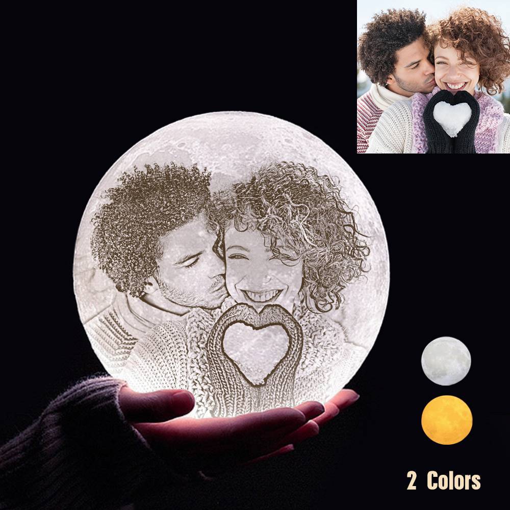 Custom 3D Printing Photo Moon Lamp Anniversary Gifts Personalised Picture Light Engraving 3D Print Luna Light