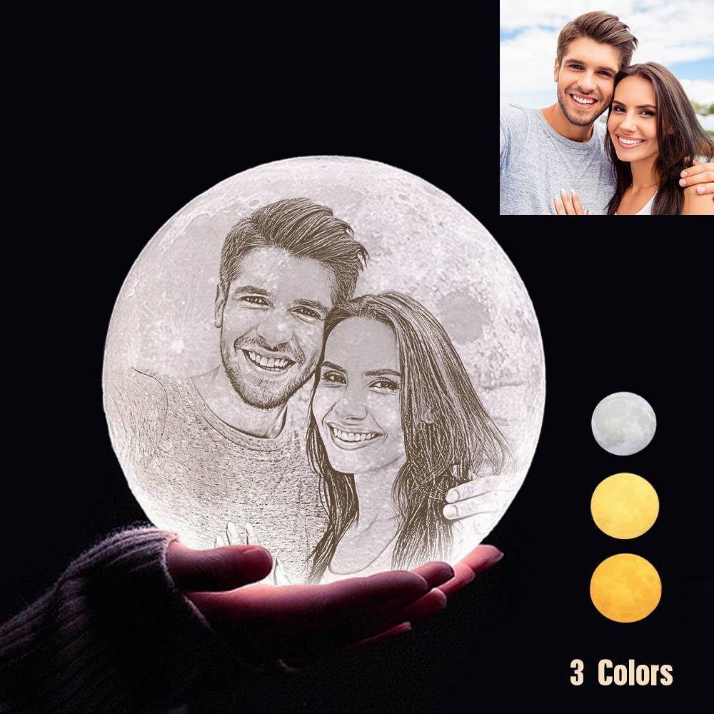 Custom 3D Printing Photo Moon Light With Your Text-For Valentine-Tap 3 Colors(10-20cm)Hot Sale